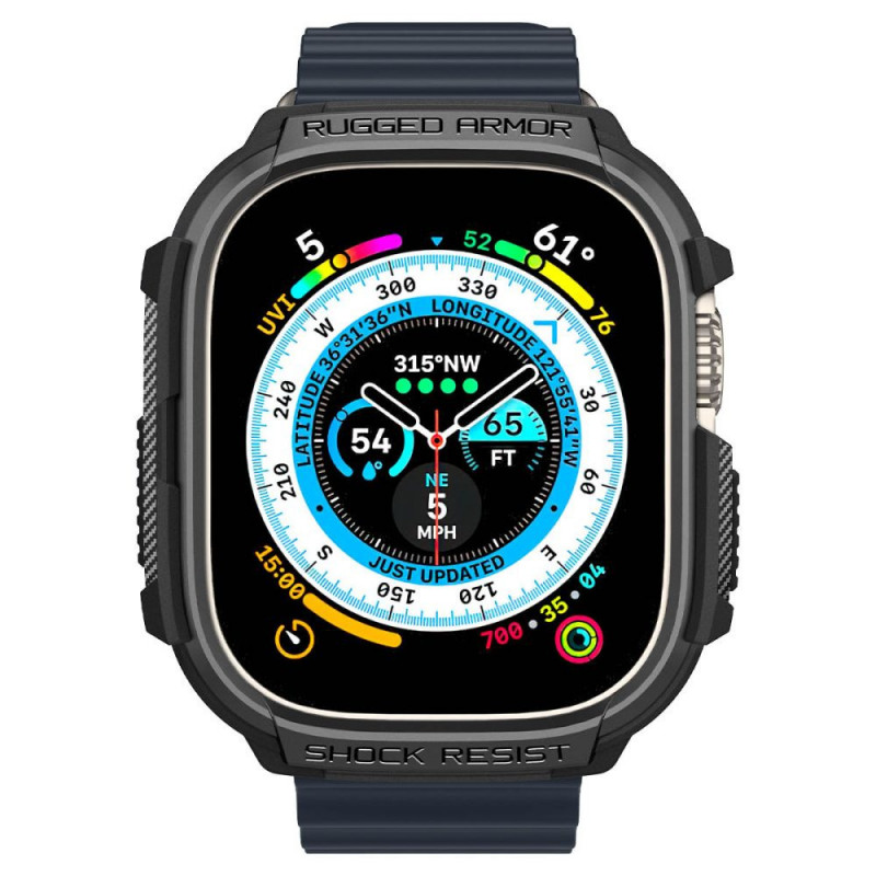 Capa Rugged Armor Spigen para Apple Watch Ultra 49 mm, preta mate