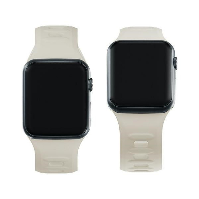 Pulseira de silicone 3mk para Apple Watch 42/44/45/49 mm, bege