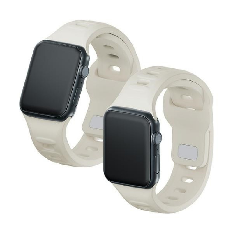 Pulseira de silicone 3mk para Apple Watch 42/44/45/49 mm, bege
