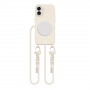 Tech-Protect MagNecklace capa MagSafe com cordão para Apple iPhone 16, bege