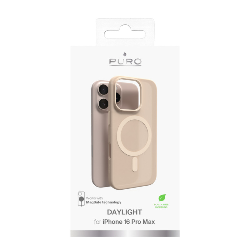 Capa de silicone MagSafe Puro Daylight para iPhone 16 Pro Max, bege