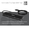 Club 3D CSV-2556 hub USB-C 12 em 1, 3x HDMI/3x USB-C/USB/LAN, 8K30Hz, PD 140W