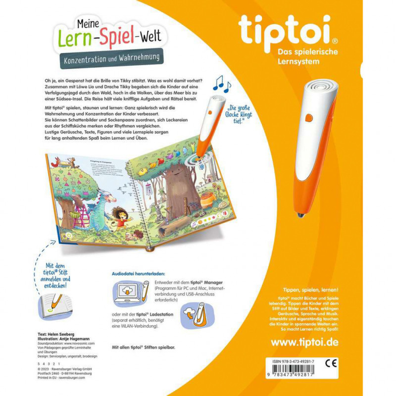 Ravensburger tiptoi Meu Mundo de Aprender e Brincar: Concentração e Perceção (49281)