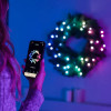 Twinkly Coroa pré-iluminada 50 LED RGB, fio verde, ficha tipo C, 60 cm