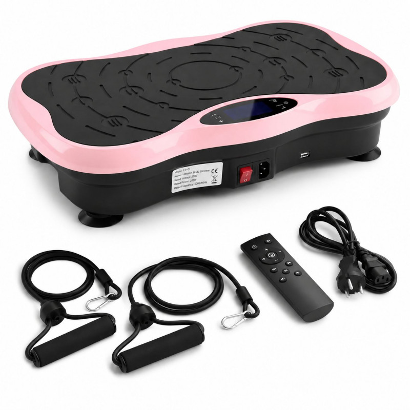 Plataforma de vibração para fitness Extralink Moonwalk SpinMove, 200 W, rosa