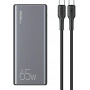 Power bank USAMS PB59 US-CD165 30000 mAh, 65 W, 2x QC3.0 + PD, preto, com cabo USB-C para USB-C