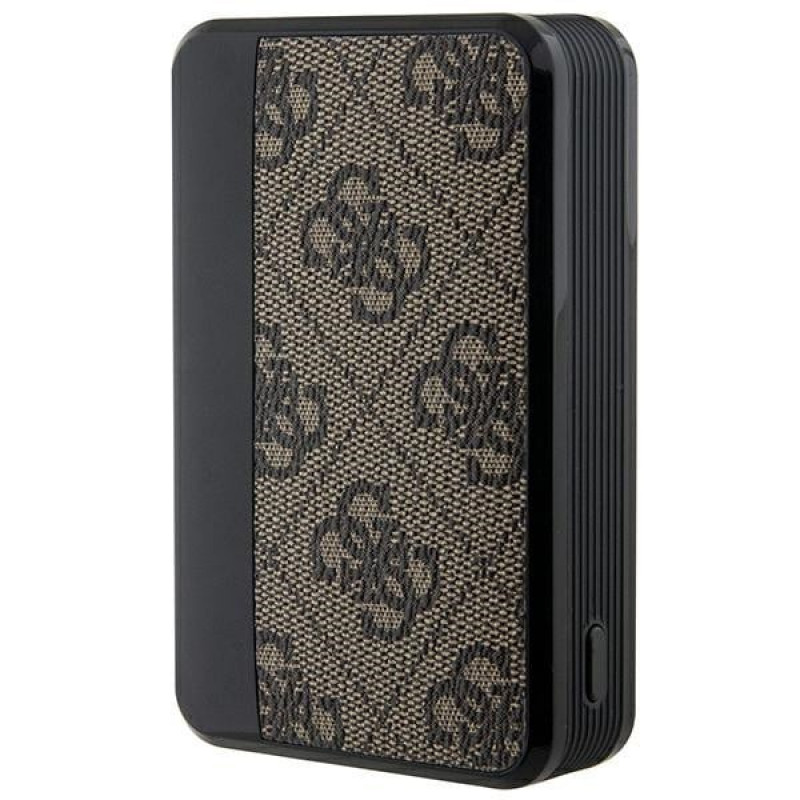 Guess GUPB10DP4GEGW Power bank 10000 mAh, 18 W, 4G Leather Metal Logo, castanho