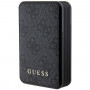 Guess GUPB10DP4GEGK Power bank 10000 mAh, 18 W, 4G Leather Metal Logo, preto