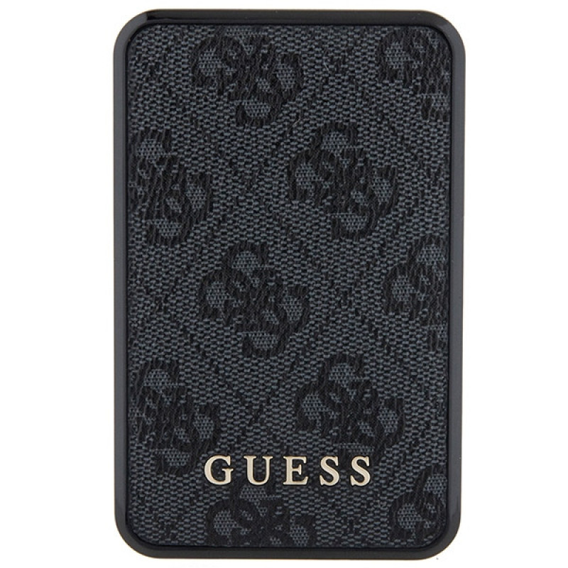 Guess GUPB10DP4GEGK Power bank 10000 mAh, 18 W, 4G Leather Metal Logo, preto