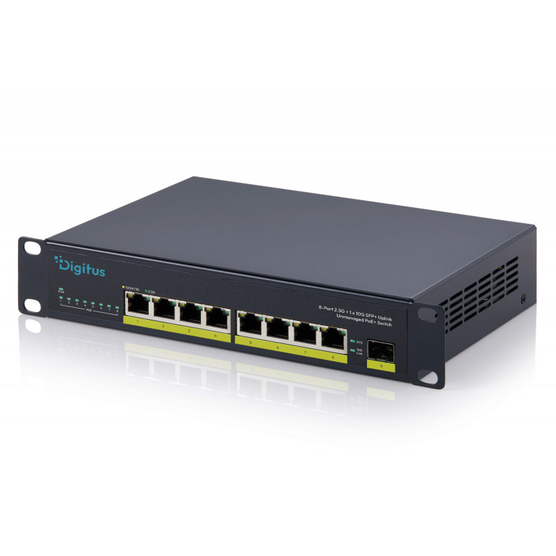 Comutador PoE+ não gerido 10 Gigabit de 8 portas DIGITUS DN-95333 (80 W)