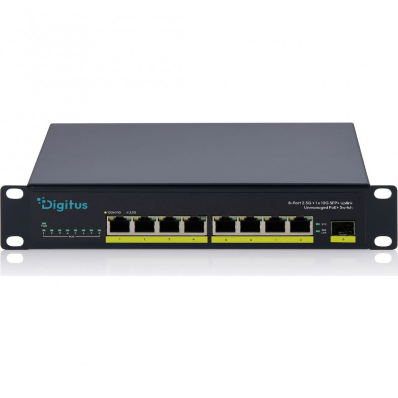 Comutador PoE+ não gerido 10 Gigabit de 8 portas DIGITUS DN-95333 (80 W)