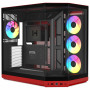 Caixa de PC HYTE Y50 Wild Cherry, vermelha, vidro temperado x 3