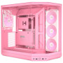 Caixa de PC HYTE Y50 Strawberry Milk, rosa-claro, vidro temperado x 3
