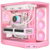 Caixa de PC HYTE Y50 Strawberry Milk, rosa-claro, vidro temperado x 3