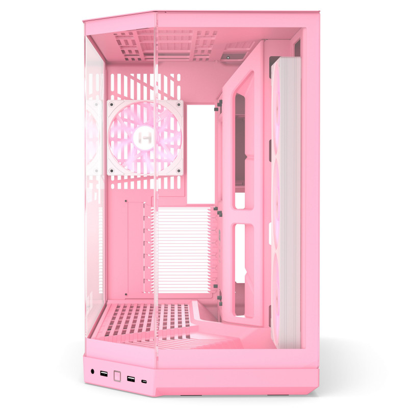 Caixa de PC HYTE Y50 Strawberry Milk, rosa-claro, vidro temperado x 3