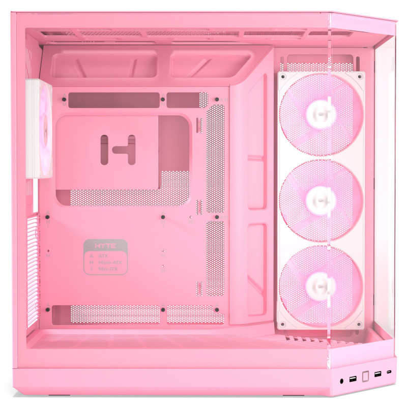 Caixa de PC HYTE Y50 Strawberry Milk, rosa-claro, vidro temperado x 3
