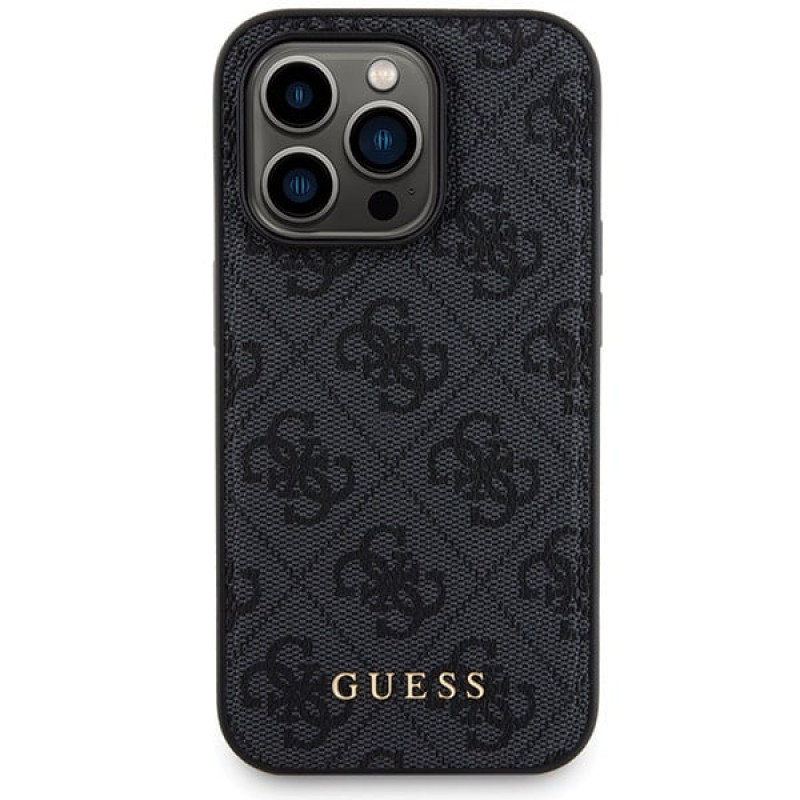 Guess GUBPM5P13X4GEMGK Conjunto capa rígida + powerbank MagSafe 5000 mAh para Apple iPhone 13 Pro Max, 4G Metal Logo, preto