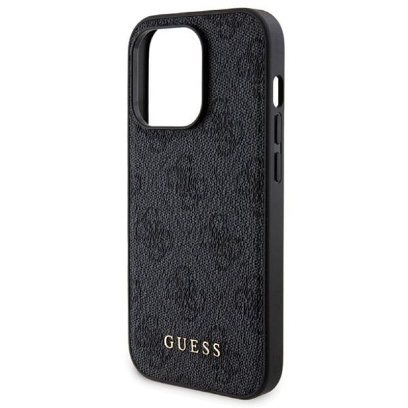Conjunto Guess GUBPM5P14X4GEMGK capa rígida + powerbank MagSafe de 5000 mAh para Apple iPhone 14 Pro Max, 4G Metal Logo, preto
