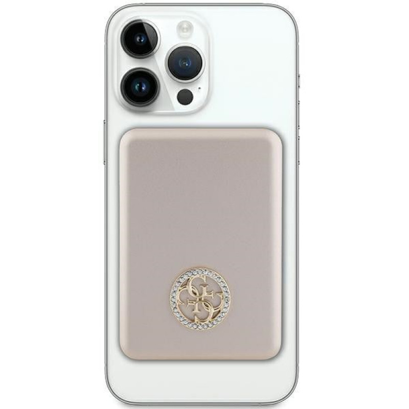 Powerbank de indução MagSafe Guess GUPBM5AL4DMD 4G Strassed Metal Logo 5000 mAh, 15W, dourado