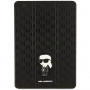 Capa tipo livro Karl Lagerfeld KLFC10SAKHPKK Saffiano Monogram Ikonik para Apple iPad 10.2 (7.ª, 8.ª, 9.ª geração), preta