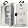 Karl Lagerfeld KLHCP14XSAPKHG Capa rígida para Apple iPhone 14 Pro Max, Saffiano Karl's Head Patch, prateada