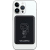 Karl Lagerfeld KLPBM5KIOTTGK Power bank de indução 5000 mAh 15W, Outline Ikonik, MagSafe, preto