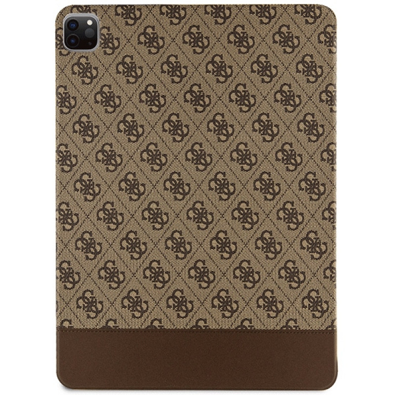 Capa Guess GUFCP12PS4SGW para Apple iPad Pro 12.9 (2020/2021/2022, 4.ª/5.ª/6.ª geração), 4G Stripe Allover, castanha