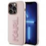 Karl Lagerfeld KLHCP15X3DMBKCP Capa rígida para Apple iPhone 15 Pro Max, 3D Rubber Glitter Logo, rosa