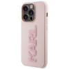 Karl Lagerfeld KLHCP15X3DMBKCP Capa rígida para Apple iPhone 15 Pro Max, 3D Rubber Glitter Logo, rosa