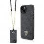 Guess GUHCP15MP4TDSCPK Capa rígida Apple iPhone 15 Plus / 14 Plus, Crossbody 4G Metal Logo, preta