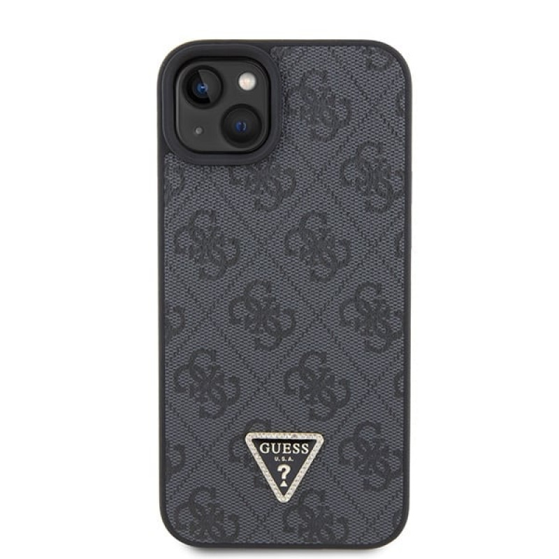 Guess GUHCP15MP4TDSCPK Capa rígida Apple iPhone 15 Plus / 14 Plus, Crossbody 4G Metal Logo, preta