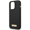 Guess GUHMP14XSBPLK Capa rígida Apple iPhone 14 Pro Max, Silicone Logo Plate MagSafe, preta