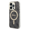 Guess GUBPP14XH4EACSK Capa + Carregador sem fios Apple iPhone 14 Pro Max preta Hardcase, 4G Print, MagSafe