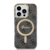 Guess GUBPP14XH4EACSK Capa + Carregador sem fios Apple iPhone 14 Pro Max preta Hardcase, 4G Print, MagSafe