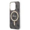 Guess GUBPP14XH4EACSK Capa + Carregador sem fios Apple iPhone 14 Pro Max preta Hardcase, 4G Print, MagSafe