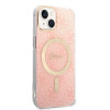 Guess GUBPP14MH4EACSP Capa + Carregador sem fios Apple iPhone 14 Plus / iPhone 15 Plus rosa hardcase, 4G Print, MagSafe