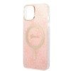 Guess GUBPP14MH4EACSP Capa + Carregador sem fios Apple iPhone 14 Plus / iPhone 15 Plus rosa hardcase, 4G Print, MagSafe