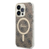 Guess GUBPP14LH4EACSW Capa + Carregador Sem Fios Apple iPhone 14 Pro Castanho Hardcase, 4G Print, MagSafe