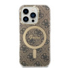 Guess GUBPP14LH4EACSW Capa + Carregador Sem Fios Apple iPhone 14 Pro Castanho Hardcase, 4G Print, MagSafe