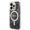 Guess GUBPP14XHMEACSK Capa + Carregador sem fios Apple iPhone 14 Pro Max preta Hardcase, Marble, MagSafe