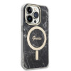 Guess GUBPP14XHMEACSK Capa + Carregador sem fios Apple iPhone 14 Pro Max preta Hardcase, Marble, MagSafe