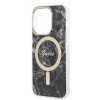 Guess GUBPP14XHMEACSK Capa + Carregador sem fios Apple iPhone 14 Pro Max preta Hardcase, Marble, MagSafe