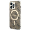 Guess GUBPP13LH4EACSW Capa + Carregador Sem Fios Apple iPhone 13 Pro Castanho Hardcase, 4G Print, MagSafe
