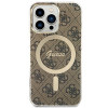 Guess GUBPP13LH4EACSW Capa + Carregador Sem Fios Apple iPhone 13 Pro Castanho Hardcase, 4G Print, MagSafe