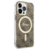 Guess GUBPP13LH4EACSW Capa + Carregador Sem Fios Apple iPhone 13 Pro Castanho Hardcase, 4G Print, MagSafe