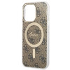 Guess GUBPP13LH4EACSW Capa + Carregador Sem Fios Apple iPhone 13 Pro Castanho Hardcase, 4G Print, MagSafe