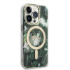 Guess GUBPP14XHJEACSA Capa + Carregador sem fios para Apple iPhone 14 Pro Max, Jungle, capa rígida verde, MagSafe