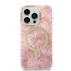 Guess GUBPP14LHJEACSP Capa + Carregador sem fios para Apple iPhone 14 Pro, Jungle, capa rígida rosa, MagSafe