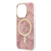 Guess GUBPP14LHJEACSP Capa + Carregador sem fios para Apple iPhone 14 Pro, Jungle, capa rígida rosa, MagSafe