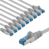 Cabo de rede CAT 6A S/FTP (PiMF) Goobay, 5 m, cinzento, conjunto de 10, condutor de cobre (CU), bainha sem halogéneos (LSZH)